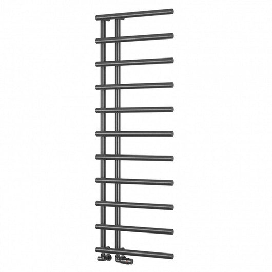  Reina Matera Designer Heated Towerl Rail - 1412 x 500mm - Brushed Gun Metal