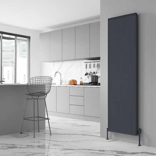  Reina Melvin Vertical Aluminium Radiator - 1800 x 540mm - Anthracite - welovecouk