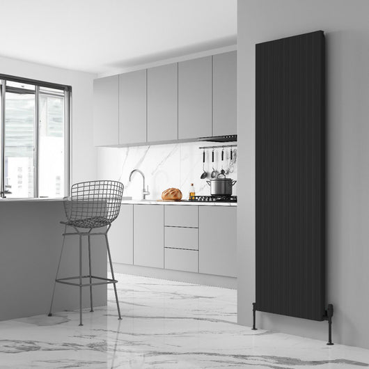  Reina Melvin Vertical Aluminium Radiator - 1800 x 540mm - Black - welovecouk