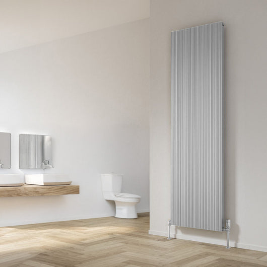  Reina Melvin Vertical Aluminium Radiator - 1800 x 540mm - Silver - welovecouk