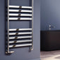 Reina Misa Designer Heated Towel Rail - 1450 x 530mm - Polished Stainless Steel - welovecouk