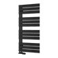 Reina Pettino Vertical Flat Panel Heated Towel Rail - 1124 x 550mm - Black - welovecouk