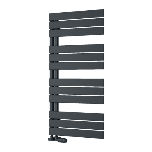  Reina Pettino Vertical Flat Panel Heated Towel Rail - 1124 x 550mm - Anthracite