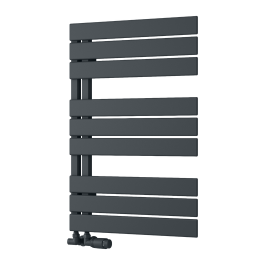  Reina Pettino Vertical Flat Panel Heated Towel Rail - 823 x 550mm - Anthracite