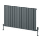 Reina Piatto Horizontal Aluminium Radiator - Single / 600 x 1045mm - Anthracite - welovecouk