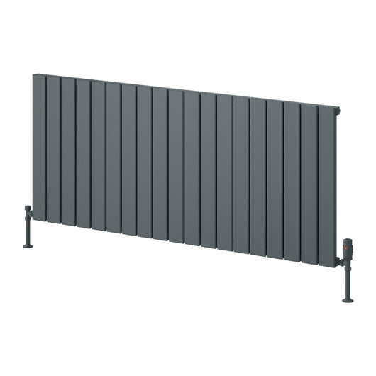  Reina Piatto Horizontal Aluminium Radiator - Single / 600 x 1420mm - Anthracite