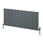 Reina Piatto Horizontal Aluminium Radiator - Single / 600 x 1420mm - Anthracite - welovecouk