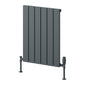 Reina Piatto Horizontal Aluminium Radiator - Single / 600 x 445mm - Anthracite - welovecouk
