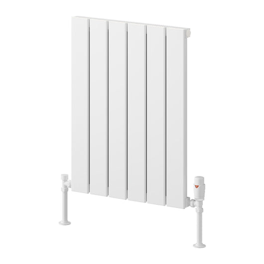  Reina Piatto Horizontal Aluminium Radiator - Single / 600 x 445mm - White