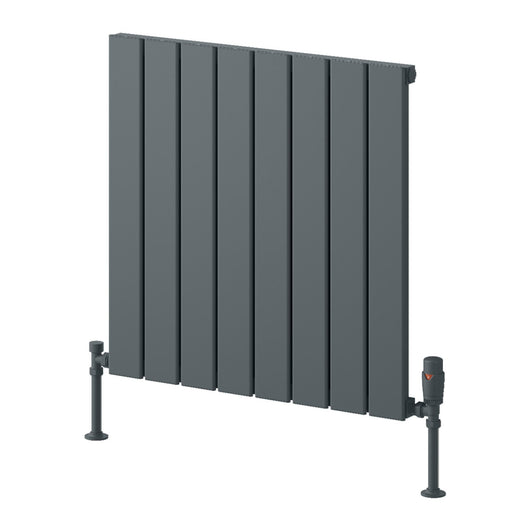  Reina Piatto Horizontal Aluminium Radiator - Single / 600 x 595mm - Anthracite
