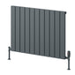 Reina Piatto Horizontal Aluminium Radiator - Single / 600 x 820mm - Anthracite - welovecouk