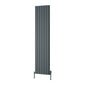 Reina Piatto Vertical Aluminium Radiator - Double / 1800 x 445mm - Anthracite - welovecouk