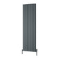 Reina Piatto Vertical Aluminium Radiator - Double / 1800 x 595mm - Anthracite - welovecouk