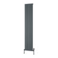 Reina Piatto Vertical Aluminium Radiator - Single / 1800 x 370mm - Anthracite - welovecouk
