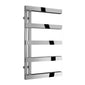 Reina Piazza Designer Heated Towel Rail - 870 x 500mm - Polished Stainless Steel - welovecouk