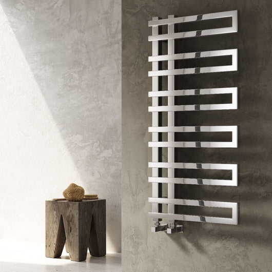  Reina Pietra Vertical Designer Heated Towel Rail - 1100 x 530mm - Chrome - welovecouk