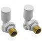 Portland Round Angled Radiator Valve Pair 15mm - White