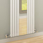 Reina Reflect Mirrored Designer Vertical Radiator 1800 x 445 - White