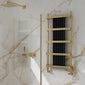 Reina Regina Vertical Designer Radiator Towel Rail - 1200 x 550mm - Gold & Black - welovecouk