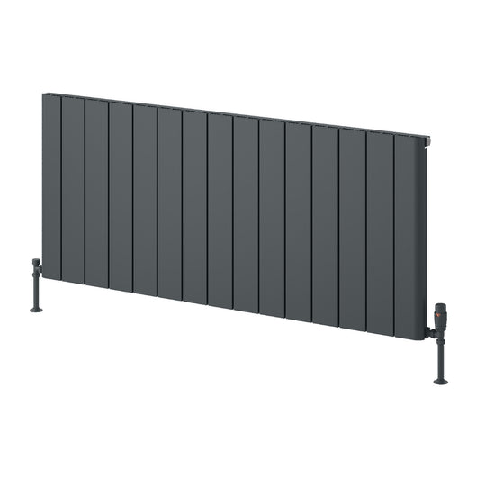  Reina Resia Horizontal Aluminium Radiator - 600 x 1420mm - Anthracite