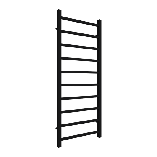  Reina Serena Vertical Square Tub Heated Towel Rail - 1200 x 500mm - Black