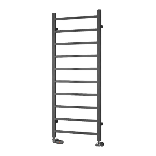  Reina Serena Vertical Square Tub Heated Towel Rail - 1200 x 500mm - Brushed Gun Metal
