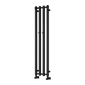 Reina Todi Vertical Steel Designer Towel Radiator - Black - 1200 x 260mm - welovecouk