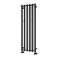 Reina Todi Vertical Steel Designer Towel Radiator - Black - 1200 x 415mm - welovecouk