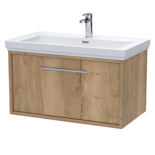  BC Designs Roseburn Wall Hung Vanity Unit & Basin 800mm - Autumn Oak