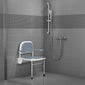 Assisted Living Shower Seat c/w Backrest With Arm Legs Grey