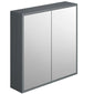 Henbury 800mm Double Door Mirror Cabinet - Matt Grey - welovecouk
