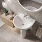Nuie Ramsay 550mm Basin & Full Pedestal 1 Tap Hole Round Bathroom Sink Modern