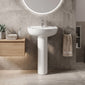 Nuie Ramsay 550mm Basin & Full Pedestal 1 Tap Hole Round Bathroom Sink Modern