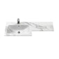 Nuie Arno L-Shaped 1100 Floor Standing Marble Stone Basin Combination Unit - Bleached  Oak with Freya Toilet - welovecouk
