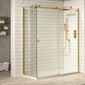 Frameless Sphere Sliding Door 8mm 1400mm - BrushedBrass