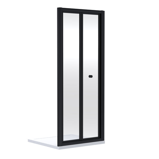  ShowerWorX Atlantic 700mm Bi-Fold Matt Black Shower Door - 4mm Glass