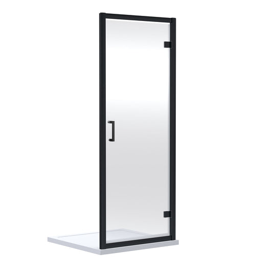  Nuie Rene 1900 x 700mm Hinged Matt Black Shower Door - 6mm Glass