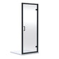 Rene Hinged Matt Black Shower Door - 6mm Glass