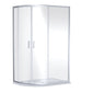 Deco Squared 600mm Satin Blue Vanity & Chrome Offset Quadrant Shower Enclosure Bathroom Suite