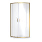 Deco Curved 500mm Satin White Vanity & Brushed Brass Quadrant Shower Enclosure Bathroom Suite