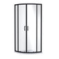 Deco Squared 500mm Satin Grey Vanity & Black Quadrant Shower Enclosure Bathroom Suite