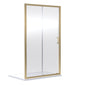 Calver 1100mm Bleached Oak Vanity WC Unit & Brushed Brass Rectangle Shower Enclosure Bathroom Suite