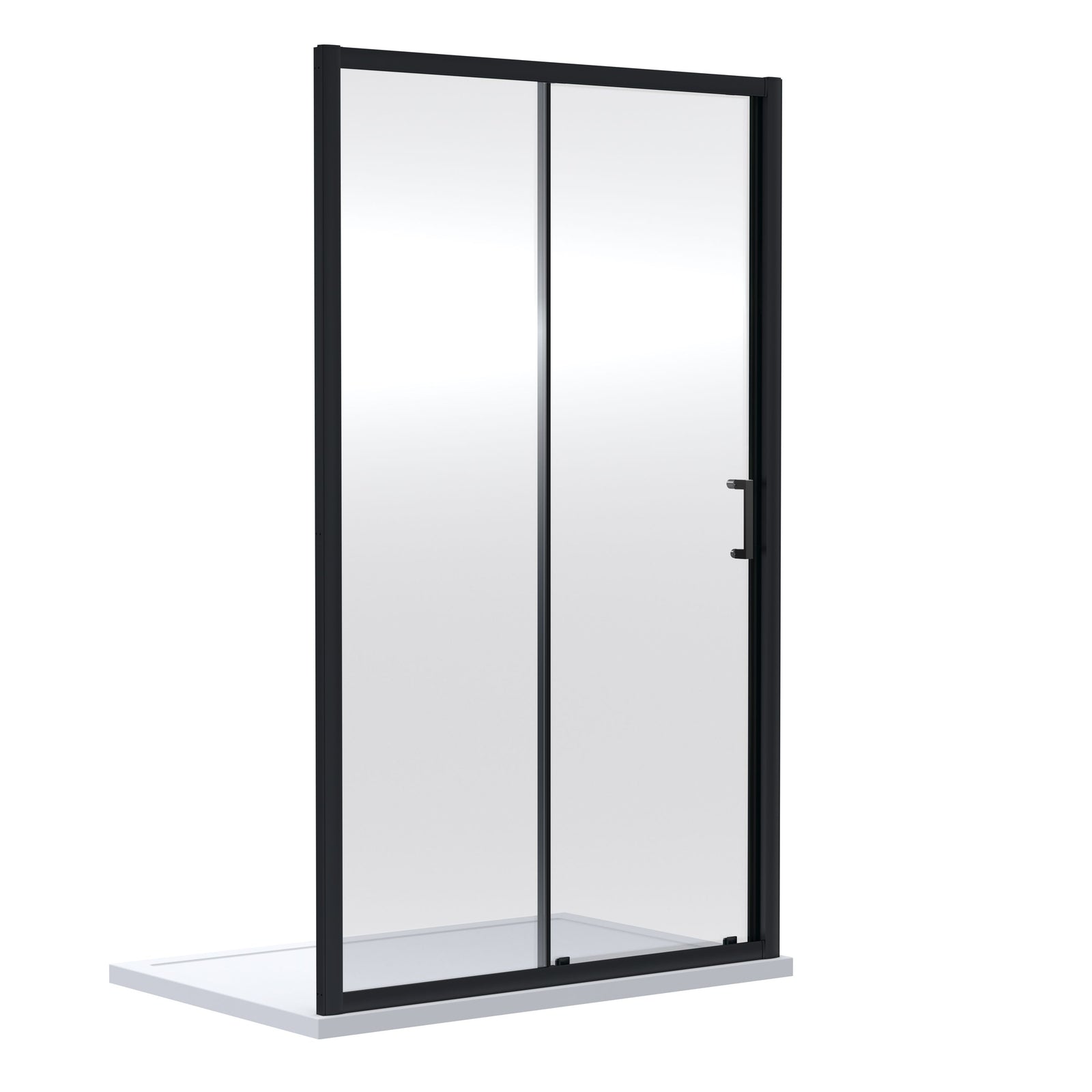 Deco Curved 500mm Satin White Vanity & Black Rectangle Shower Enclosure ...