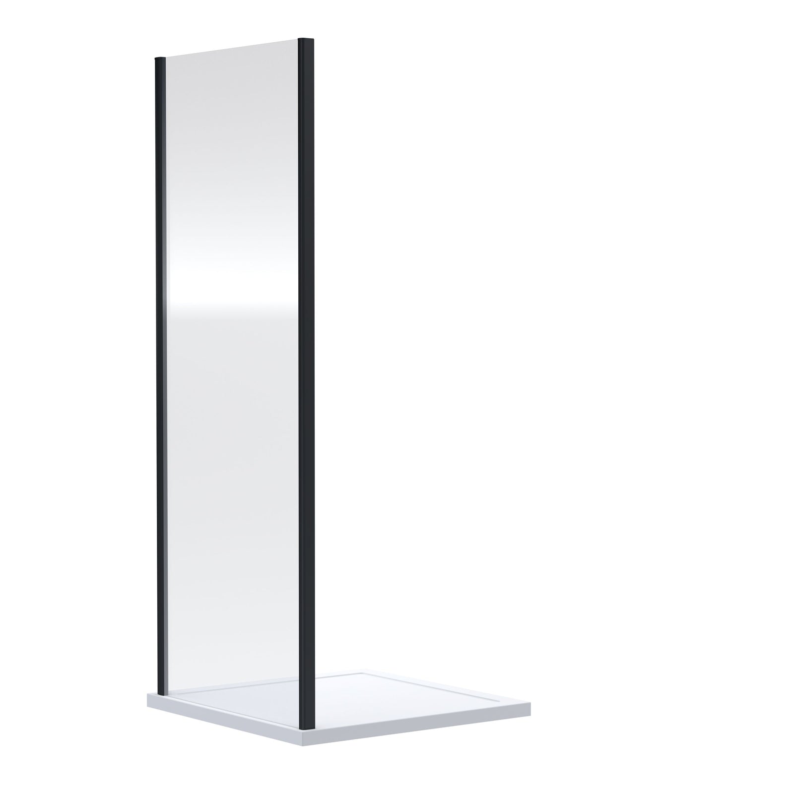 Deco Curved 500mm Satin White Vanity & Black Rectangle Shower Enclosure ...