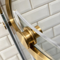 Frameless Single Door 8mm Quadrant Enclosures 900 x 900 - Brushed Brass