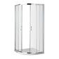 Deco Curved 600mm Satin White Vanity & Chrome Quadrant Shower Enclosure Bathroom Suite