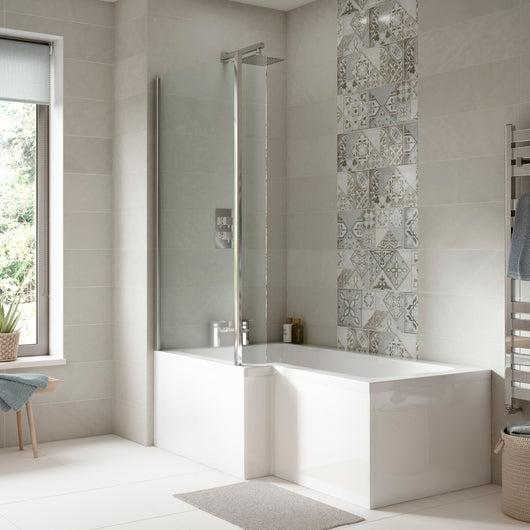  Nuie Shower Bath End Panel (700mm) - White - WBS301N