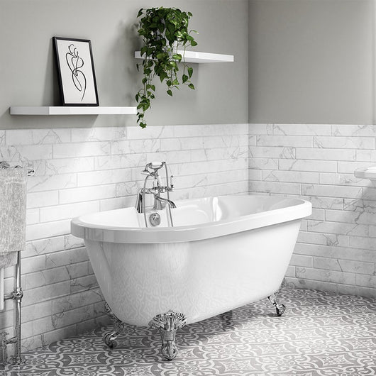  Synergy Wilmslow Traditional Double Ended Bath 1795mm - White - welovecouk