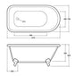 Synergy Cambridge Traditional Single Ended Bath 1470mm - White - welovecouk