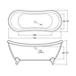 Synergy Marlow  Traditional Double Ended Slipper Bath 1750mm- White - welovecouk